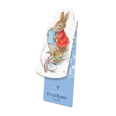 Image of Beatrix Potter Peter Rabbit Magnetic Bookmark Flopsy Holding Book