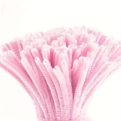 Image of Sequential 50 Baby Pink Pipe Cleaners for Craft 30cm x 6mm, Chenille Stems Arts &amp; Crafts Kids, School Crafting Projects