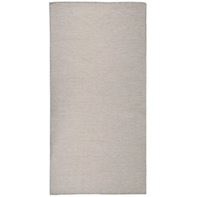 Image of vidaXL Outdoor Flatweave Rug 100x200 cm Taupe