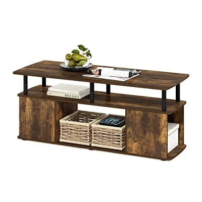 Image of Furinno Utility Design Coffee Table, Amber Pine, 48 (D) x 119.9 (W) 51.1 (H) cm