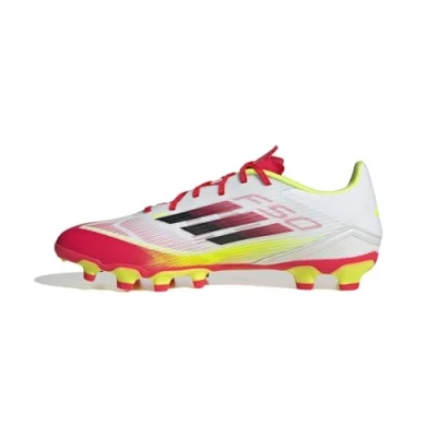 Image of adidas Unisex F50 League Football Boots Multi Ground, FTWR White/core Black/Solar Yellow, 6 UK