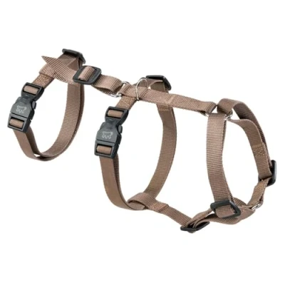 Image of Ferplast Dog Harness Medium BRAVE MEDIUM, Escape Proof Harness, Greyhound, Adjustable for Dogs, 6 Closures, Marrone