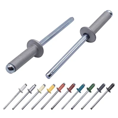 Image of (Pack of 80 pcs) Painted Blind Rivets 4.0 x 14 mm, Dome Head, DIN 7337, Aluminum Rivet and Steel Mandrel, Pop (80, White Aluminium RAL 9006)
