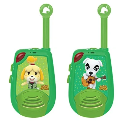 Image of Lexibook, Animal Crossing, Digital Walkie Talkies for Children, 2 km Transmission Range, Morse Light Function, Belt Clip Transport, Battery operated, Green, TW25AC