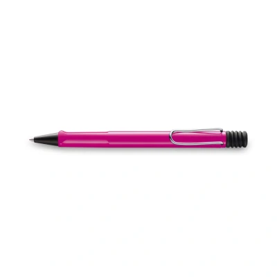 Image of Lamy safari pink Ballpoint Pen with ergonomic grip &amp; line width M for pleasant long writing made of robust ASA plastic including large capacity refill 16 in blue