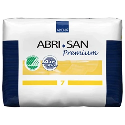 Image of Abena Abri San Premium Mens &amp; Womens Incontinence Pads, Breathable Comfortable, Fast Absorption, Discreet Effective Shaped Pads for Men/Women 7, 2100ml Absorbency, 4x 30PK