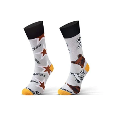 Image of Sesto Senso Funny Socks Women Men Cotton Fancy Patterned Colourful Crazy Oddsocks Mid Calf Dog Stars Animals 39 42 7 10 Pitbull