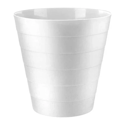 Image of Home Plus 7.7 Litre Quality Floral Design Lightweight Waste Paper Basket Bin (Plain White 6 Litre)
