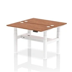 Image of Air B2B 1200x600mm Height Adjustable 2P Bench Desk CP Walnut/White