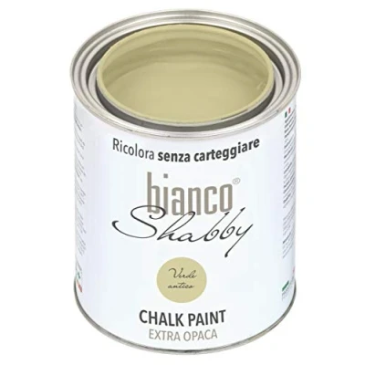 Image of bianco Shabby® Verde Antico (Antique Green) Water Based Chalk Paint for All Surfaces Extra Matt Finish (1 Litre)