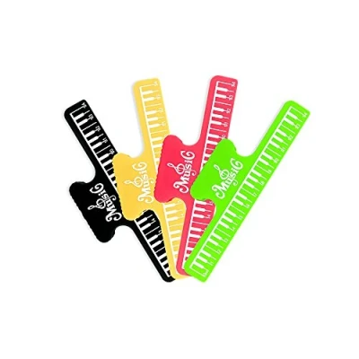 Image of Zhi Jin 4 Pcs Piano Music Sheet Holder Stand Book Page Clip Keyboard Shaped Note Clips 150mm