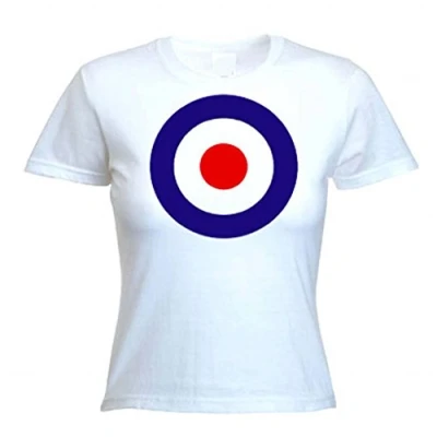 Image of Tribal T Shirts Womens Mod Target Shirt (Medium) White