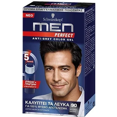 Image of Schwarzkopf Men Perfect Gentle Colour Gel Natural Black 90 (3er Pack)