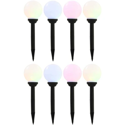 Image of vidaXL Outdoor Solar Lamps 8 pcs LED Spherical 15 cm RGB