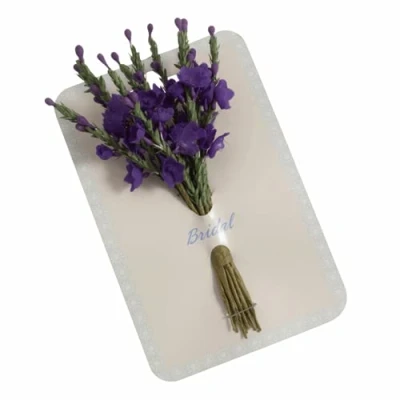 Image of Groves Artificial Purple heather spray 12 stems buttonholes wedding card craft