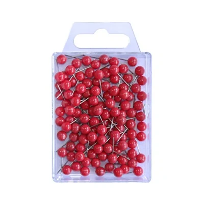 Image of Wedo 56100 Marking Needle (Round Head Needles, Length 16 mm, Diameter 6 mm) 100 Pieces red