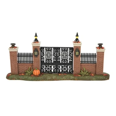 Image of Department 56 Snow Village Halloween Accessories Disneyland The Haunted Mansion Gate Figurine, 4.75 Inch, Multicolor
