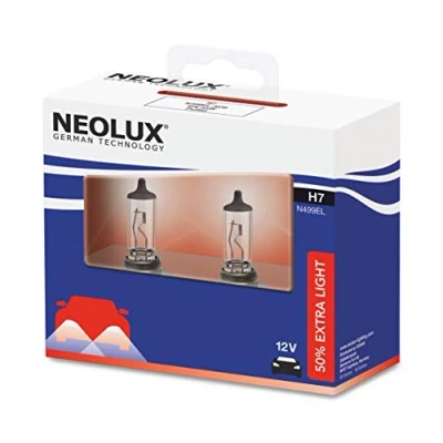 Image of NEOLUX 50% Extra Light H7, halogen headlamp, N499EL 2SCB, 12V, 55W, soft cover box (2 bulbs)