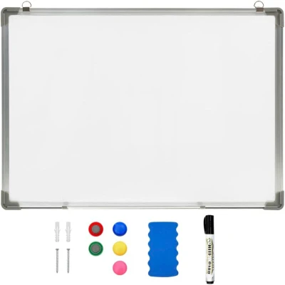 Image of vidaXL Magnetic Dry erase Whiteboard White 70x50 cm Steel