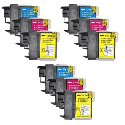 Image of Go Inks 3 Set of C/M/Y Ink Cartridges to replace Brother LC980 &amp; LC1100 Compatible/non OEM for DCP MFC Printers (9 Inks)