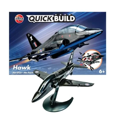 Image of Airfix QUICKBUILD Model Aircraft Kits J6003 BAE Hawk Building Kit for Kids 6+, Construction Plane Toys Boys &amp; Girls Fighter Jet Planes Toy Aeroplane Sets, Enthusiast Gifts