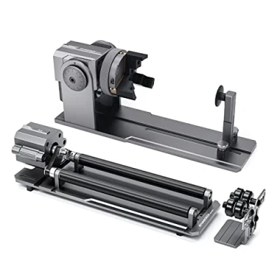 Image of ATOMSTACK MAKER R1 Pro Rotary Roller, 3 in 1 Jaw Roller with Risers for Laser Engraver, Y axis 180 Angle Adjustment Engraving Cylindrical Object Boxes, Wine Glass, Tumbler, Ring