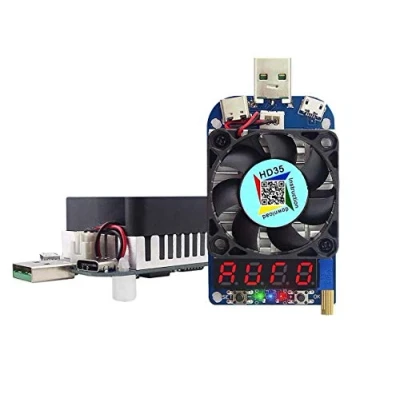 Image of DollaTek Electronic Load Tester USB Resistor Module Trigger QC2.0 QC3.0 35W 0.25 5A HD35 Interface Discharge Adjustable Constant Current Intelligent Temperature Control with Cooling Fan
