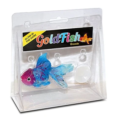 Image of Glow in the Dark FSHL0015 Goldfish Aquarium Decoration Fish Safe Rose and Blue