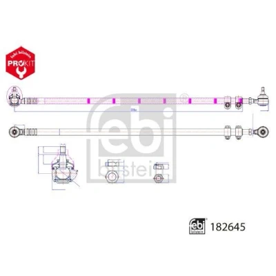 Image of 02382761 Tie Rod FEBI BILSTEIN 182645 Front Axle with nuts