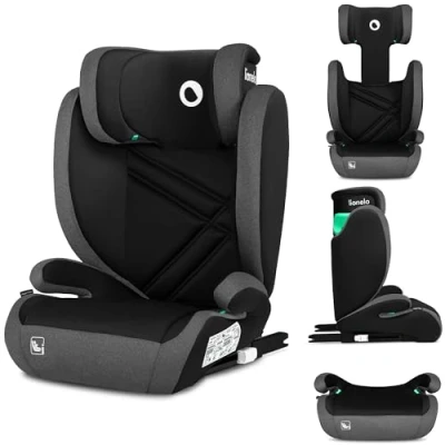 Image of Lionelo Hugo i Size Child Car Seat with ISOFIX &amp; Belt Mount for Kids Group 2 3(100 150cm) Latest R129 Standard, 8 Level Headrest, Memory Foam, Armrests, Advanced Side Protection, Washable upholstry