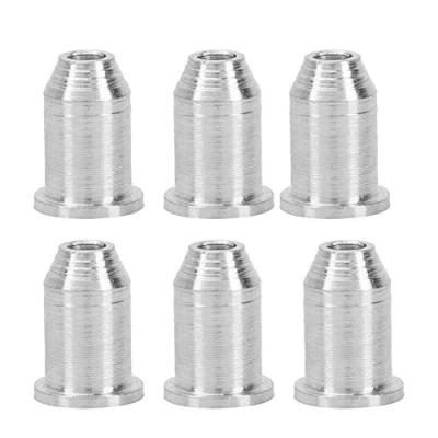 Image of Bnineteenteam 6 Pcs Guitar Through Body String Ferrules for Electric (Silver) Fender Performance Accessory Musical Instrument Accessories