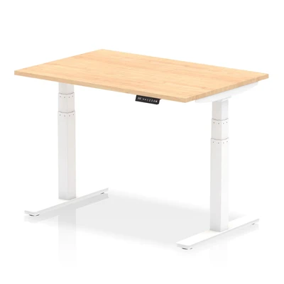 Image of Air 1200/800 Maple Height Adjustable Desk With White Legs HA01033