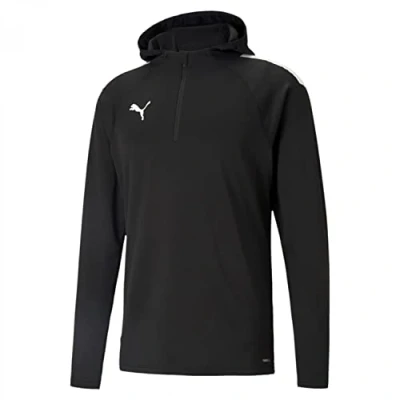 Image of puma Men&#039;s teamLIGA Training Fleece Sweater, Black White, size: 3XL