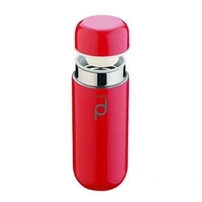 Image of DrinkPod Vacuum Insulated Flask, Stainless Steel, Red, 200ml