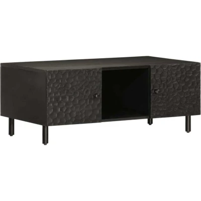 Image of vidaXL Coffee Table Black 100x54x40 cm Solid Wood Mango