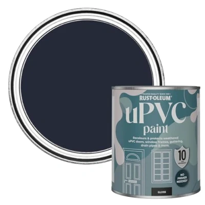 Image of Rust Oleum Blue uPVC Door and Window Paint in Gloss Finish Odyssey 750ml