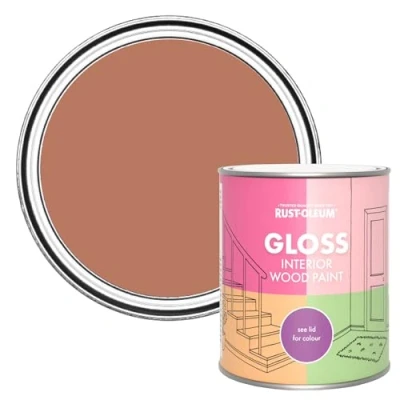 Image of Rust Oleum Red Interior Wood Paint in Gloss Finish Siena 750ml