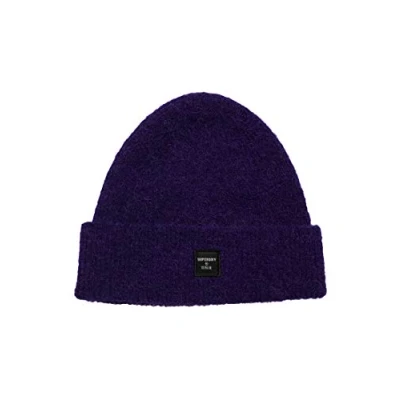 Image of Superdry Women&#039;s Super Lux Beanie Hat, Bright Violet, One Size Fits All