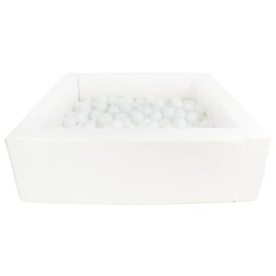 Image of Velinda Soft play ball pit, home indoor, outdoor, pit + 200 balls (Ball pit/balls colour: white/white)