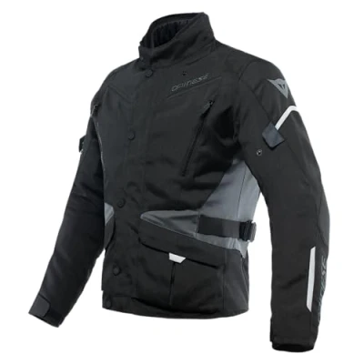 Image of Dainese Tempest 3 D Dry, Men&#039;s Motorcycle Touring Jacket, Waterproof Removable Thermal Lining, Protections On Shoulders And Elbows, Black/Black/Ebony, 46