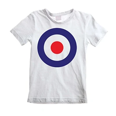 Image of Mod Target Children&#039;s/Kids T Shirt (Ages 3 to 12) (Age 11 White