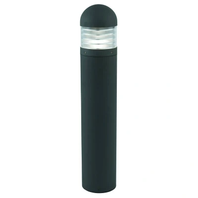 Image of Bronx 1 Light Outdoor Bollard Black with Polycarbonate Diffuser IP65, E27
