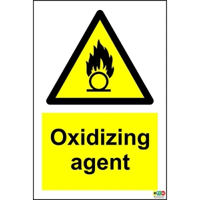 Image of Warning Oxidizing Agent Safety Sign 1.2mm Rigid Plastic 300mm x 200mm