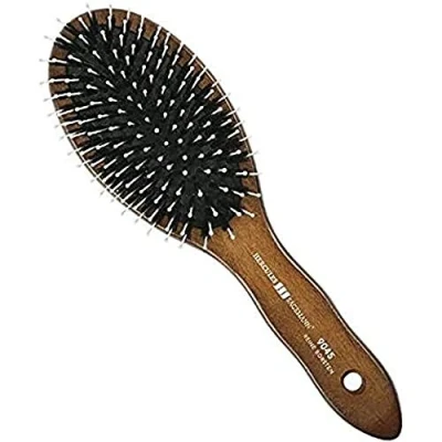 Image of HERCULES SÄGEMANN 9045 Paddle Brush Nourishing Natural Hair Boar Bristle with Polyamide Pins Care for Long Dark Wood