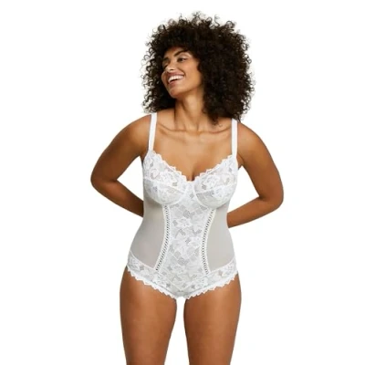 Image of Sans Complexe Women&#039;s Plain Bodysuit, White, 38C (Manufacturer Size: 85/100C)