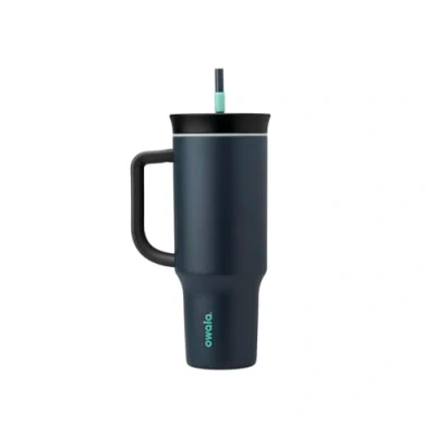 Image of Owala Stainless Steel Triple Layer Insulated Travel Tumbler with Spill Resistant Lid, Straw, and Carry Handle, BPA Free, 1.2L, Gray (Foggy Tide)