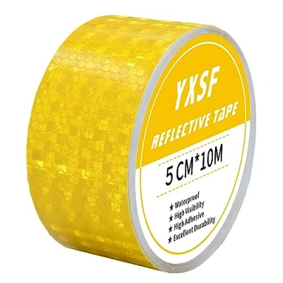 Image of YXSF Yellow Reflective Safety Tape,5 CMx10 M Reflector Tape Strips,high Viscosity Waterproof for Vehicles Trucks,Trailer,Bikes Cars Ships Motorcycles Outdoor…