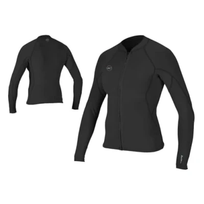Image of ONeill O&#039;Neill Womens Reactor II 1.5mm Front Zip Neoprene Wetsuit Coat Jacket Black Easy Stretch Breathable Size US 4