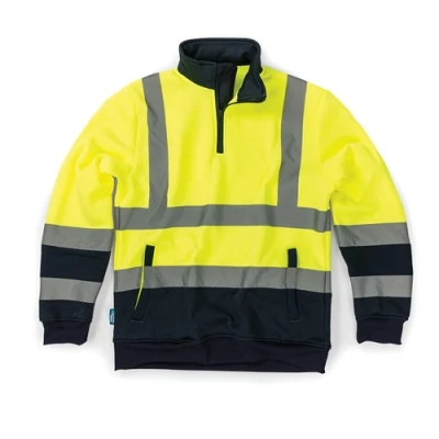 Image of Tough Grit Hi Vis 2 Tone Sweatshirt Yellow/Navy XXL