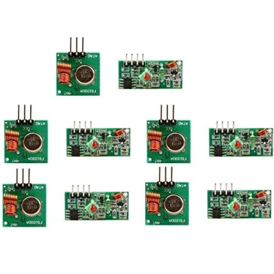 Image of DollaTek 5Pcs 433MHz RF Wireless Transmitter and Receiver Module Kit for Arduino Raspberry Pi